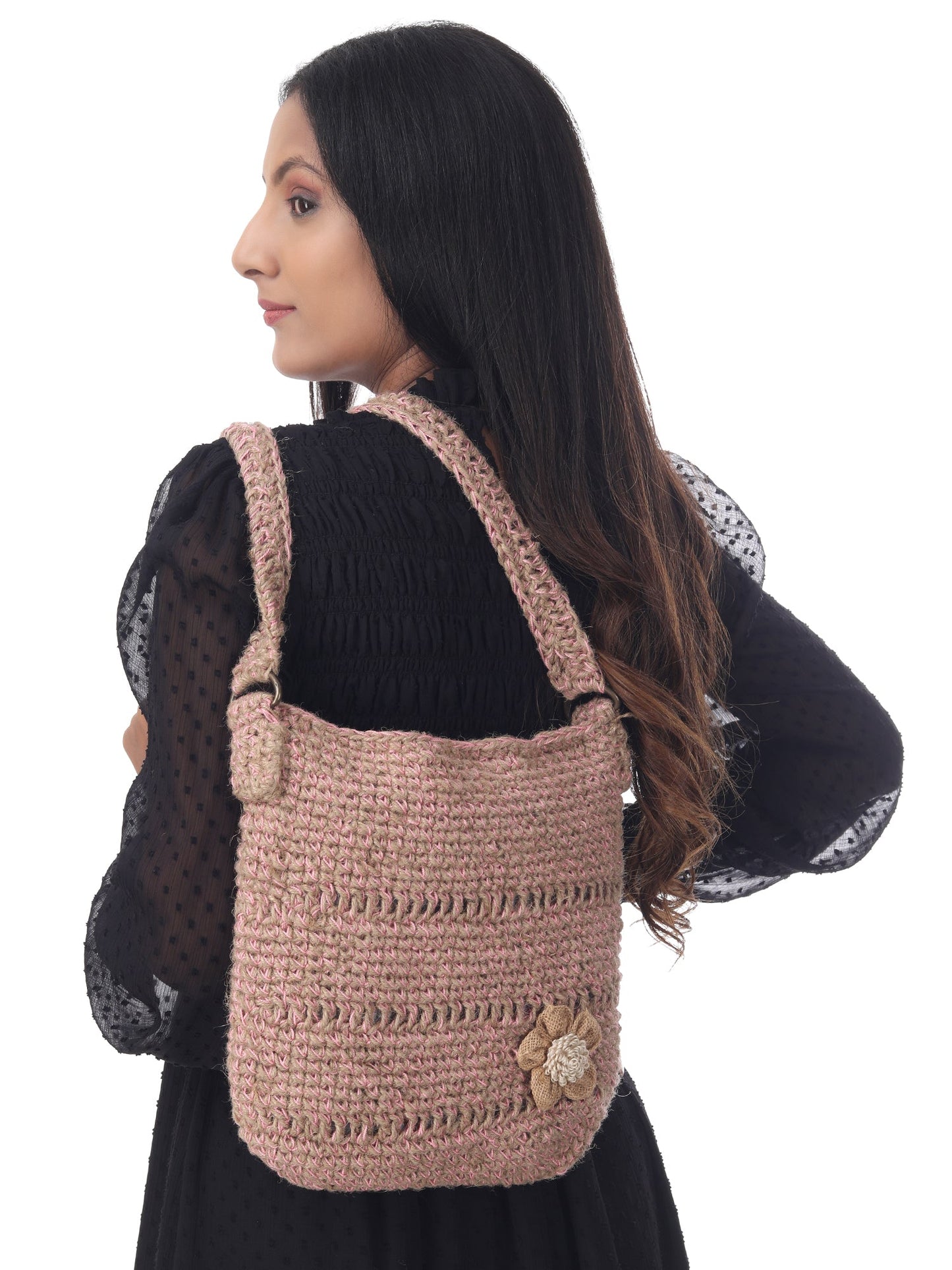 Blush Jute Market Bag Happy Cultures