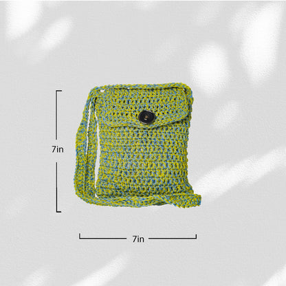 Canary Blue Crochet Sling Bag Happy Cultures