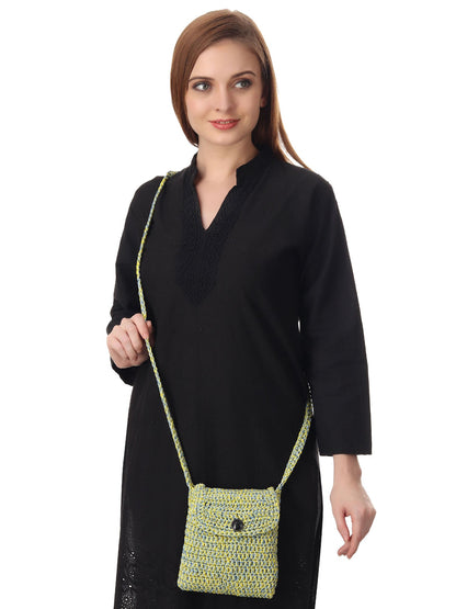 Canary Blue Crochet Sling Bag Happy Cultures