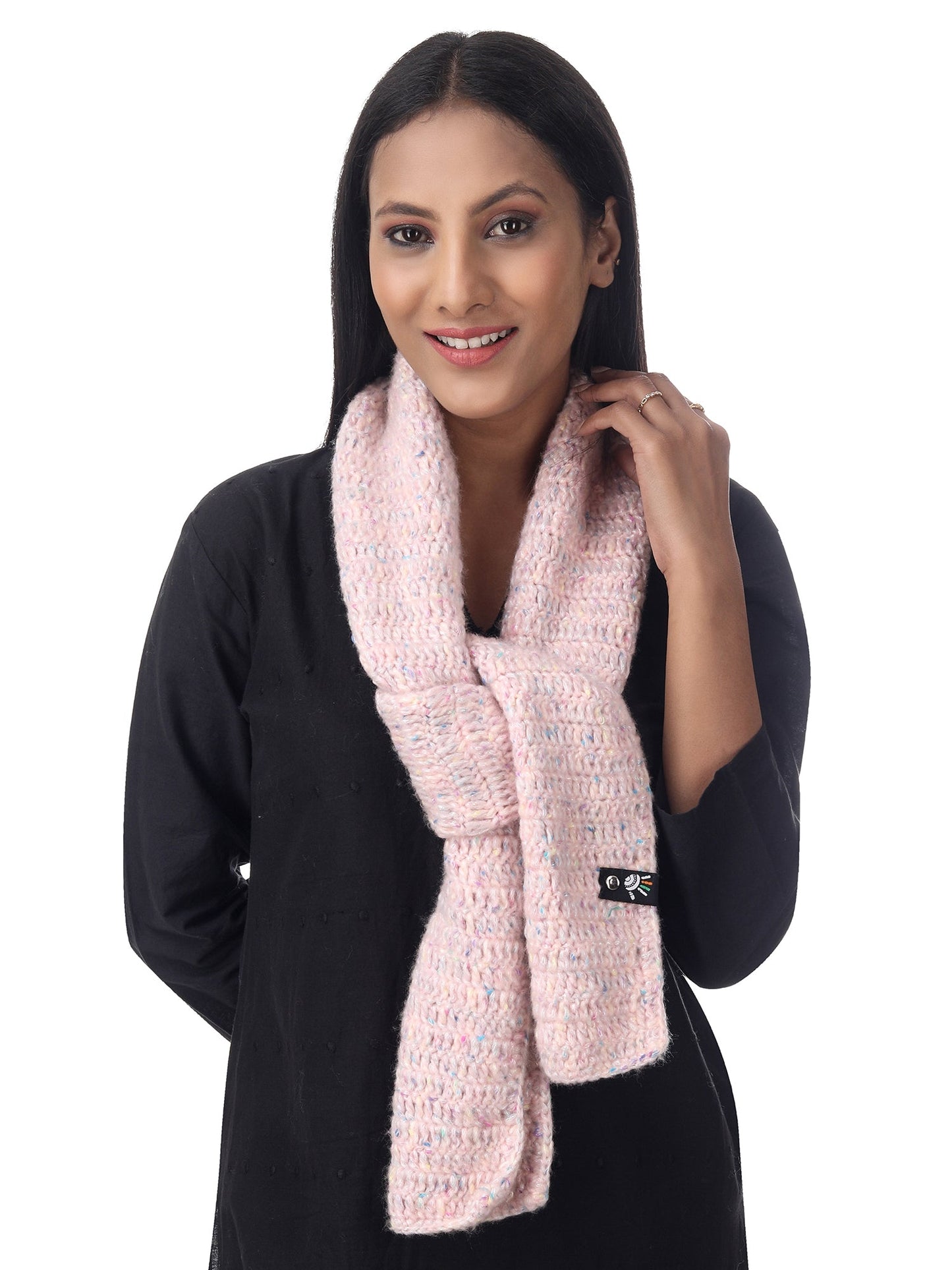 Charming Pastel Pink Crochet Scarf Happy Cultures