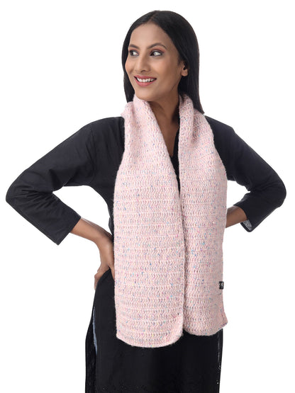 Charming Pastel Pink Crochet Scarf Happy Cultures