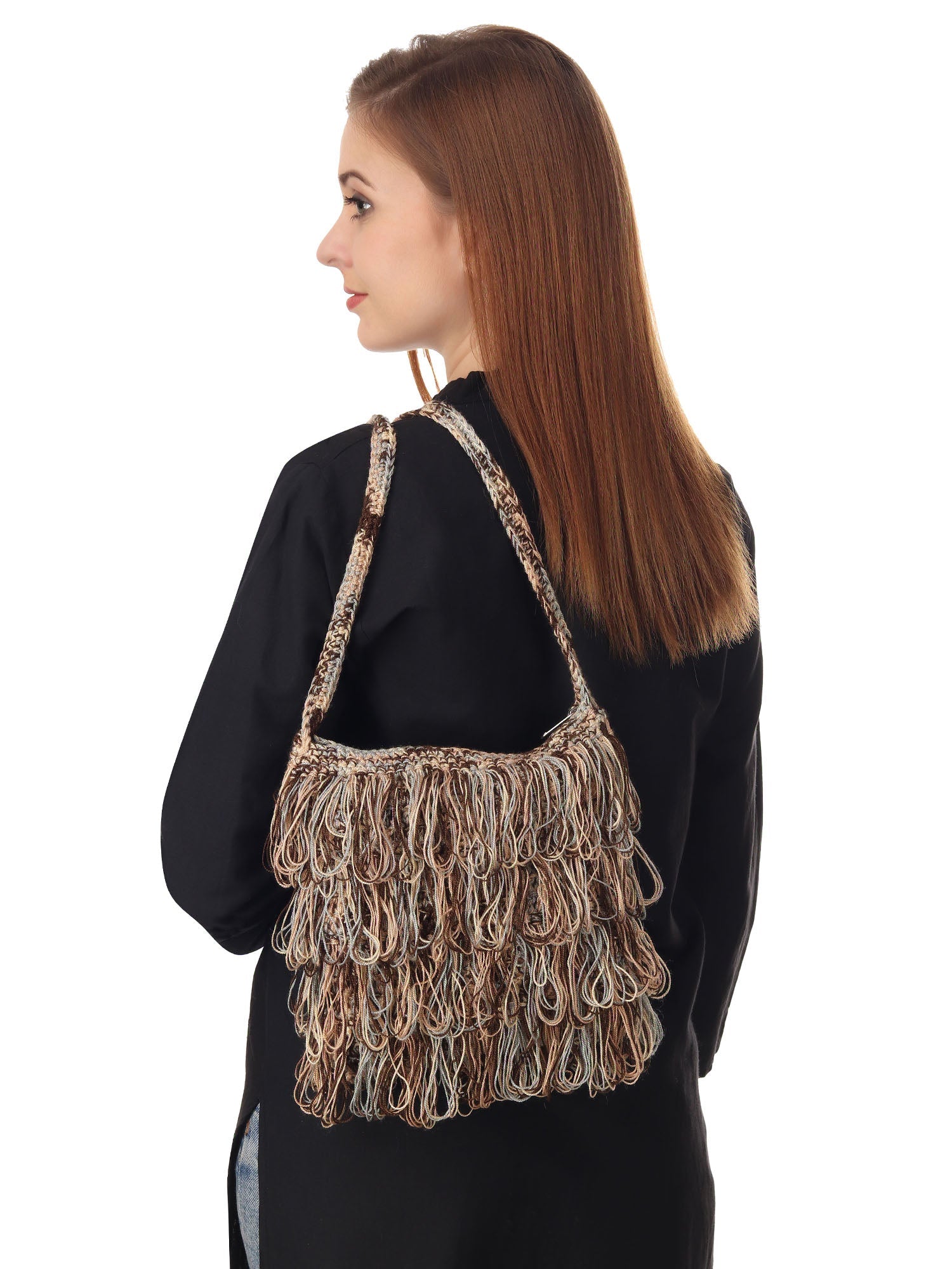 Chestnut Frilled Crochet Satchel Happy Cultures