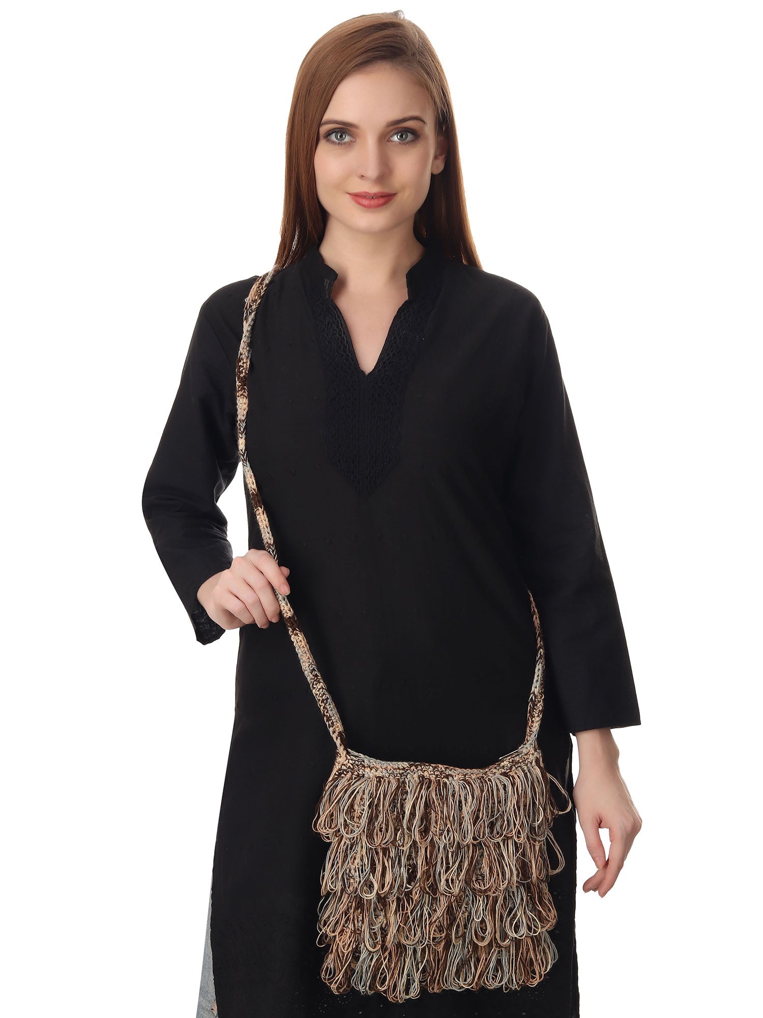 Chestnut Frilled Crochet Satchel Happy Cultures