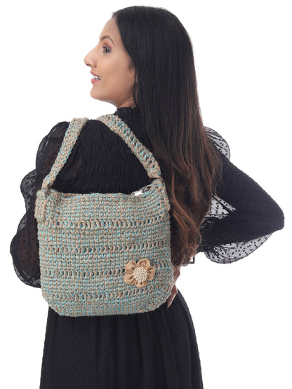Cobalt Jute Market Bag Happy Cultures