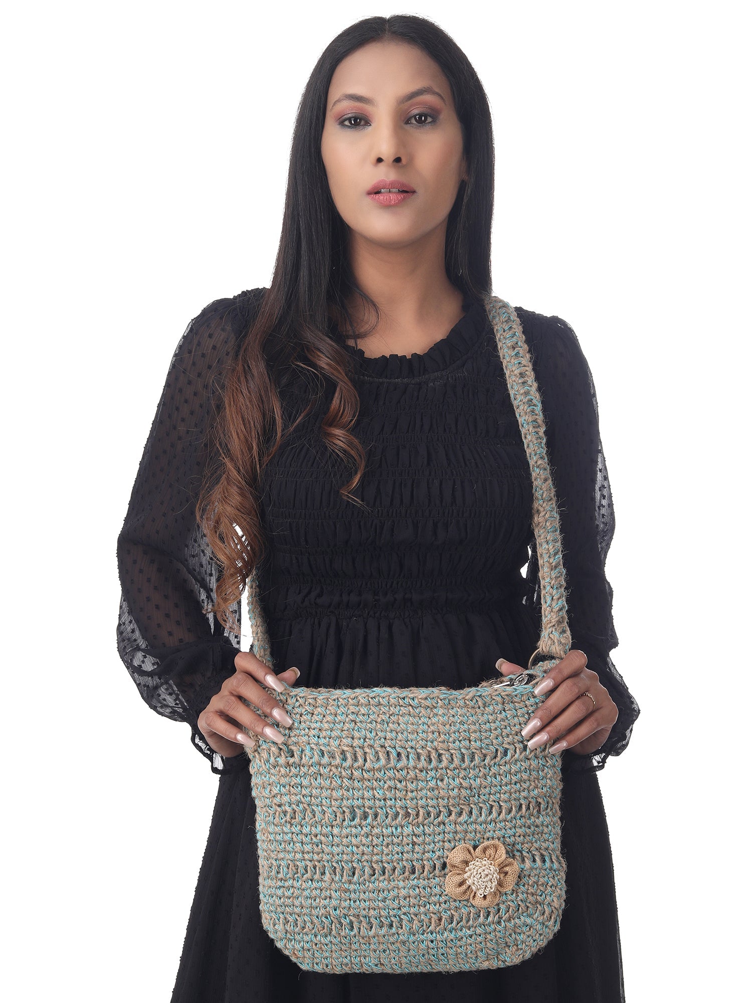 Cobalt Jute Market Bag Happy Cultures