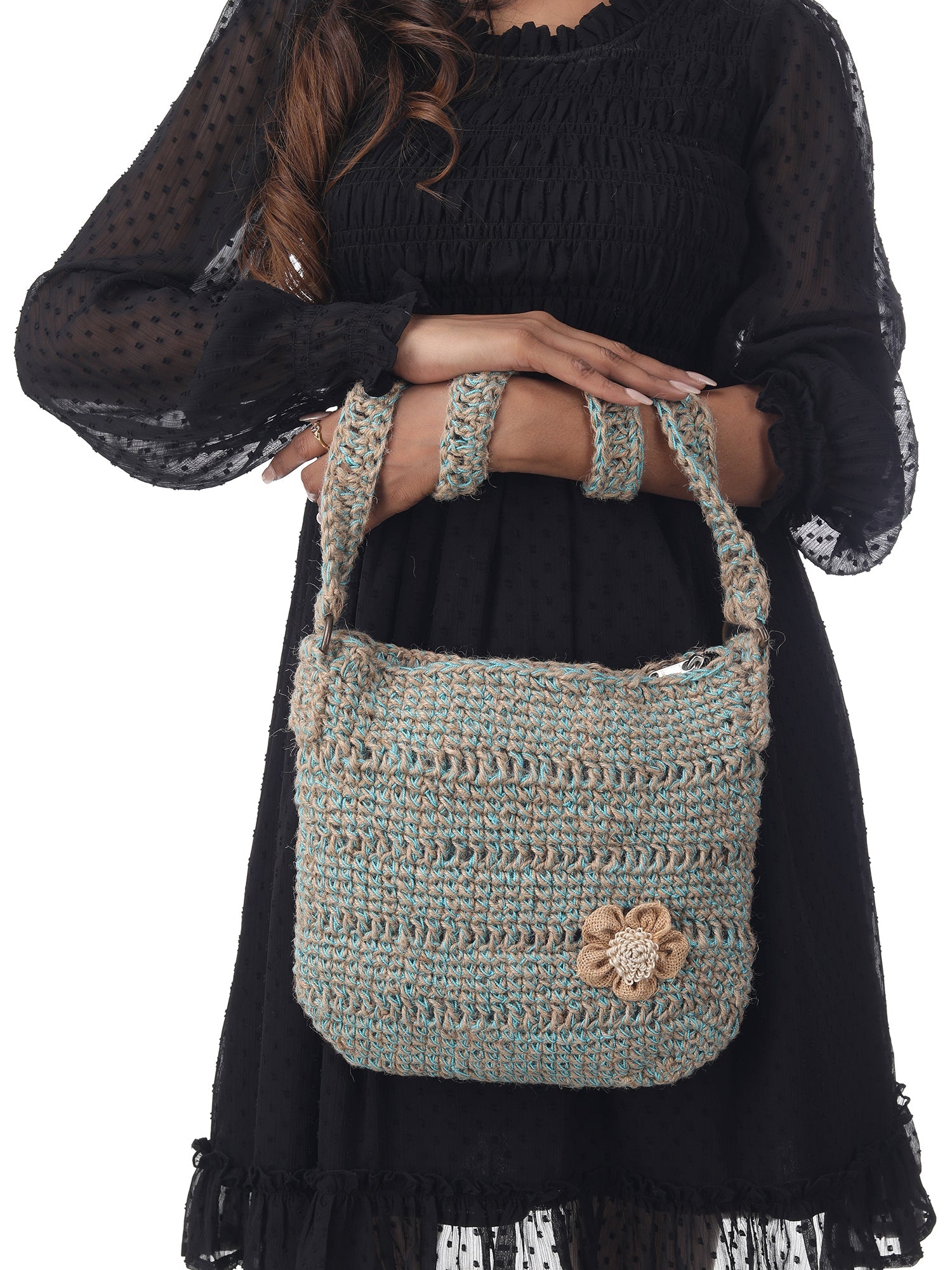 Cobalt Jute Market Bag Happy Cultures