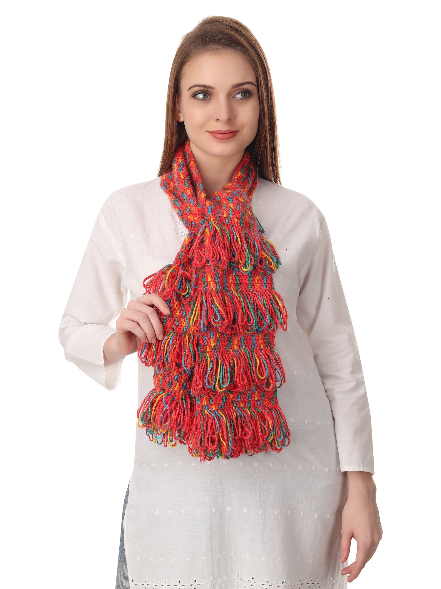 Crimson Carnival Frilled Scarf Happy Cultures