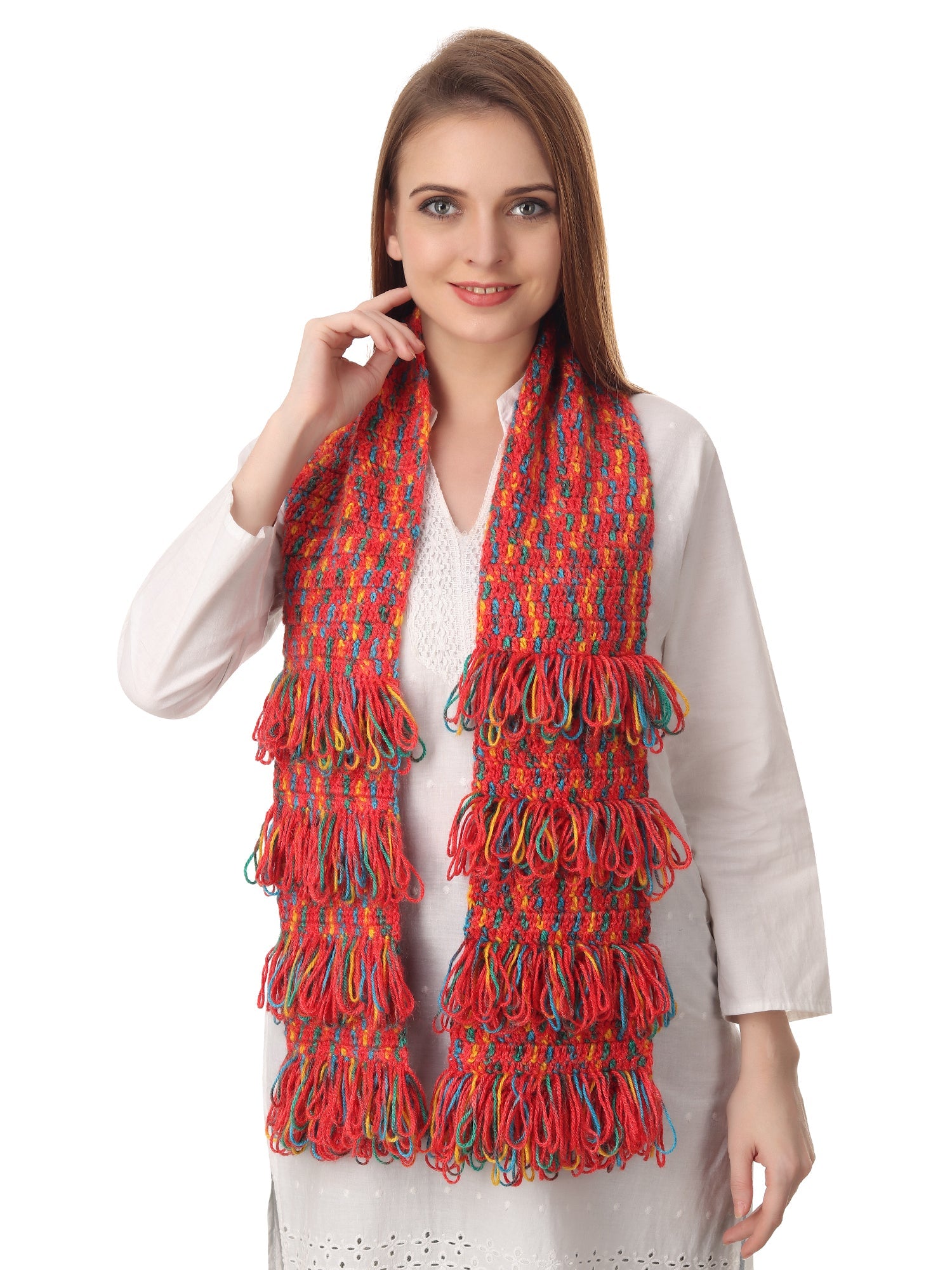 Crimson Carnival Frilled Scarf Happy Cultures