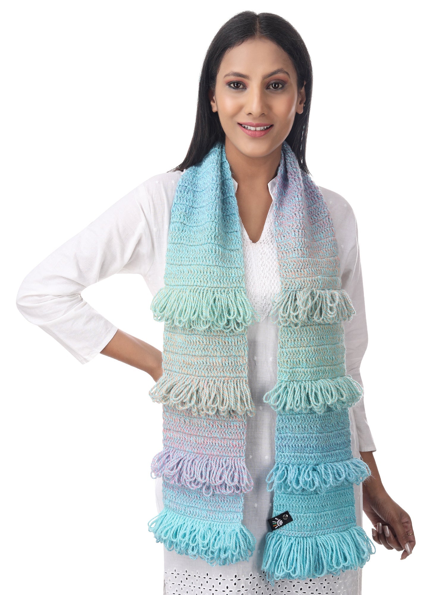 Dynamic Hues Frilled Scarf Happy Cultures