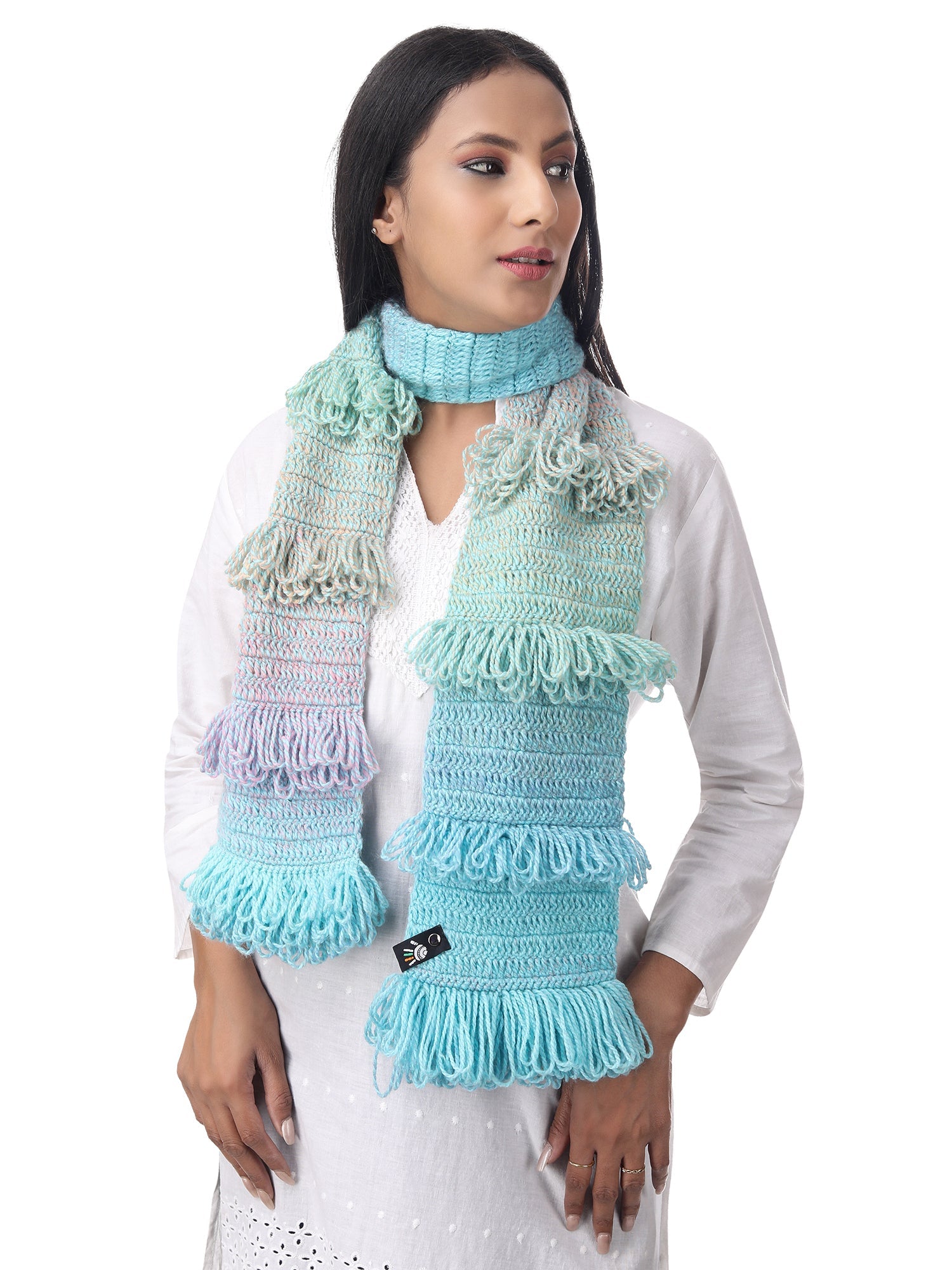 Dynamic Hues Frilled Scarf Happy Cultures