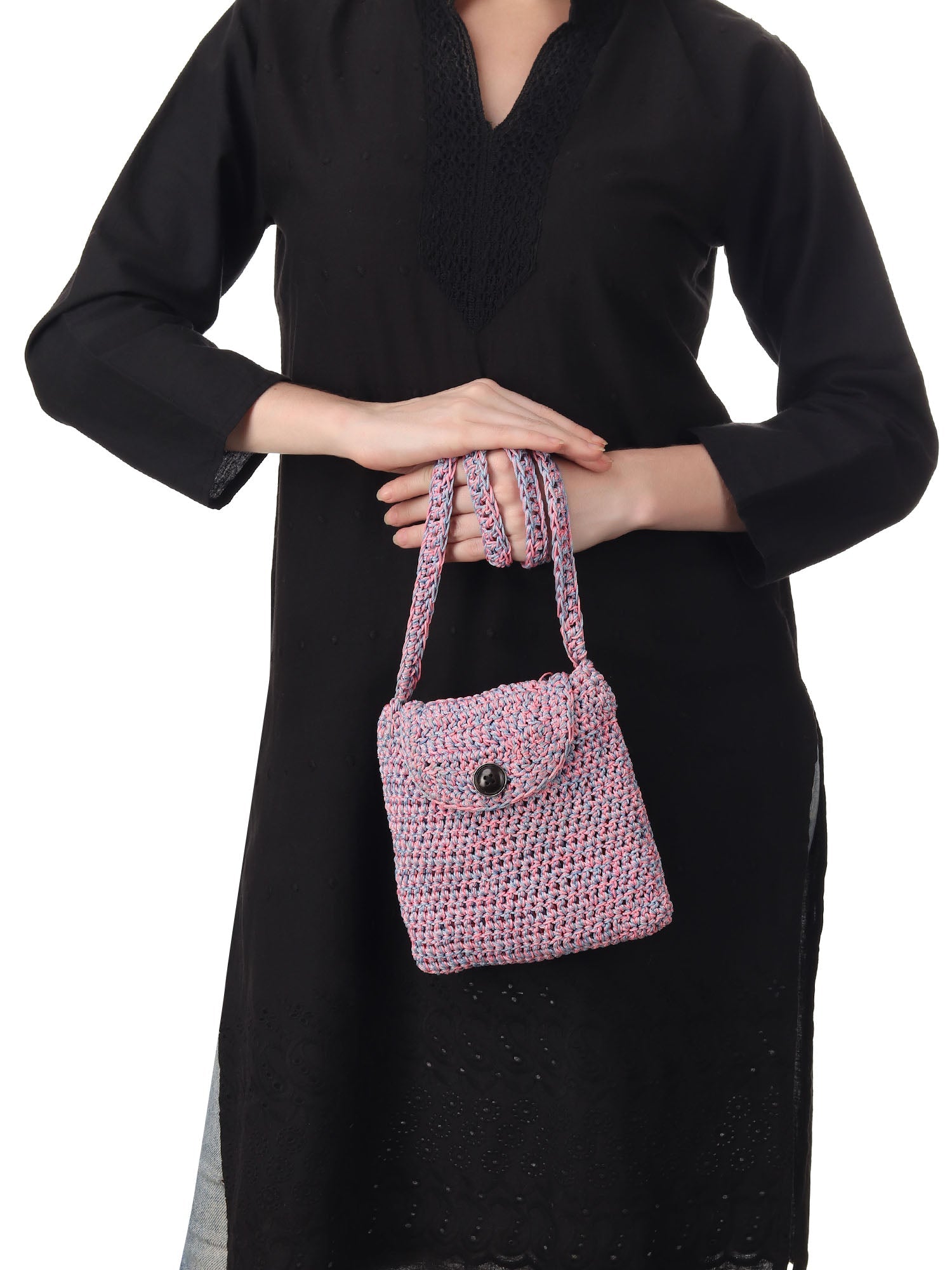 Fluoro Blue Crochet Sling Bag Happy Cultures