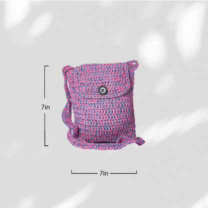 Fluoro Blue Crochet Sling Bag Happy Cultures
