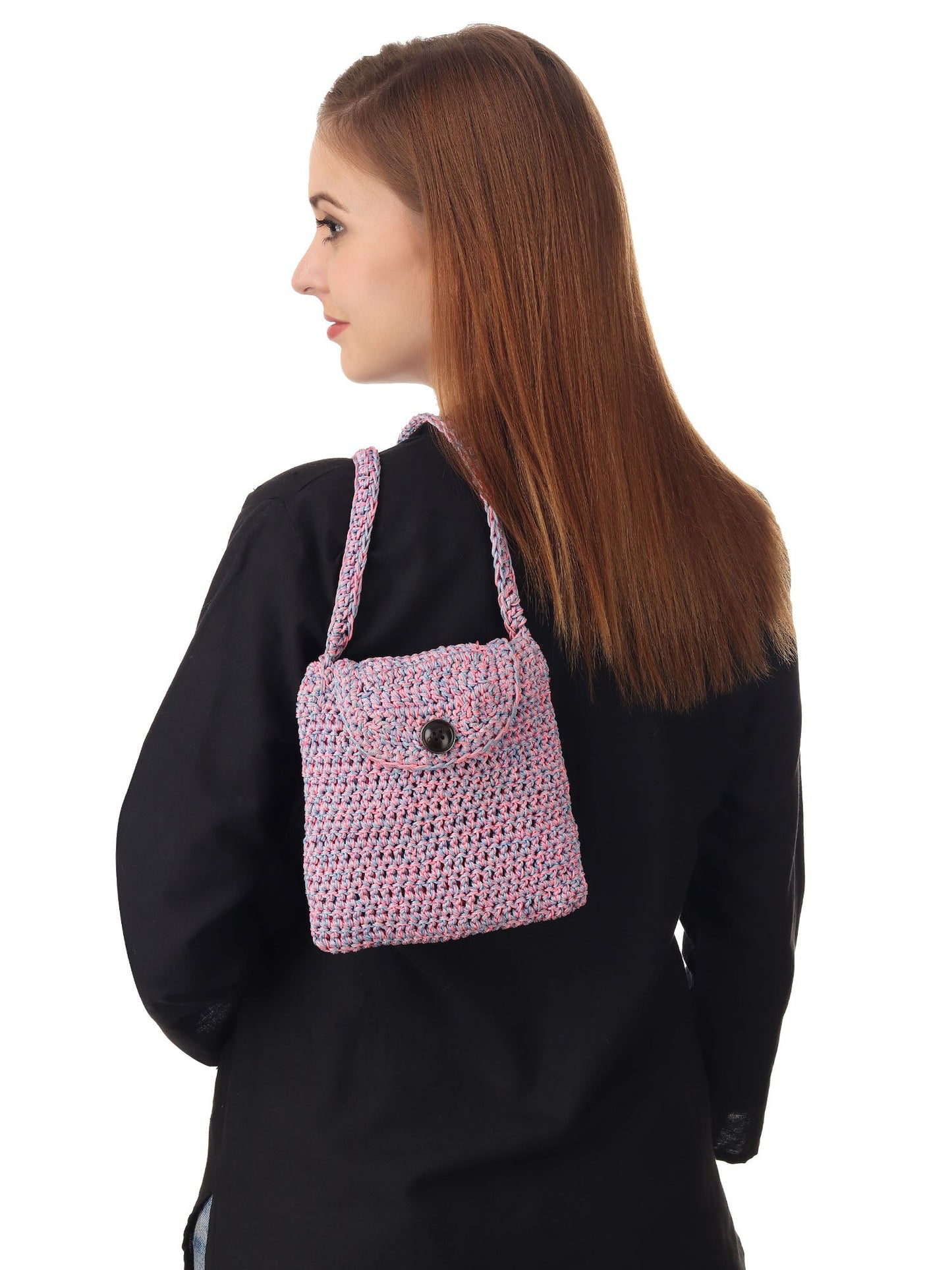 Fluoro Blue Crochet Sling Bag Happy Cultures