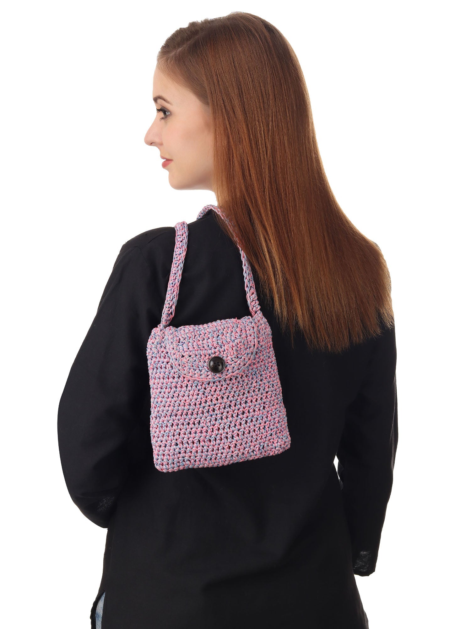 Fluoro Blue Crochet Sling Bag Happy Cultures