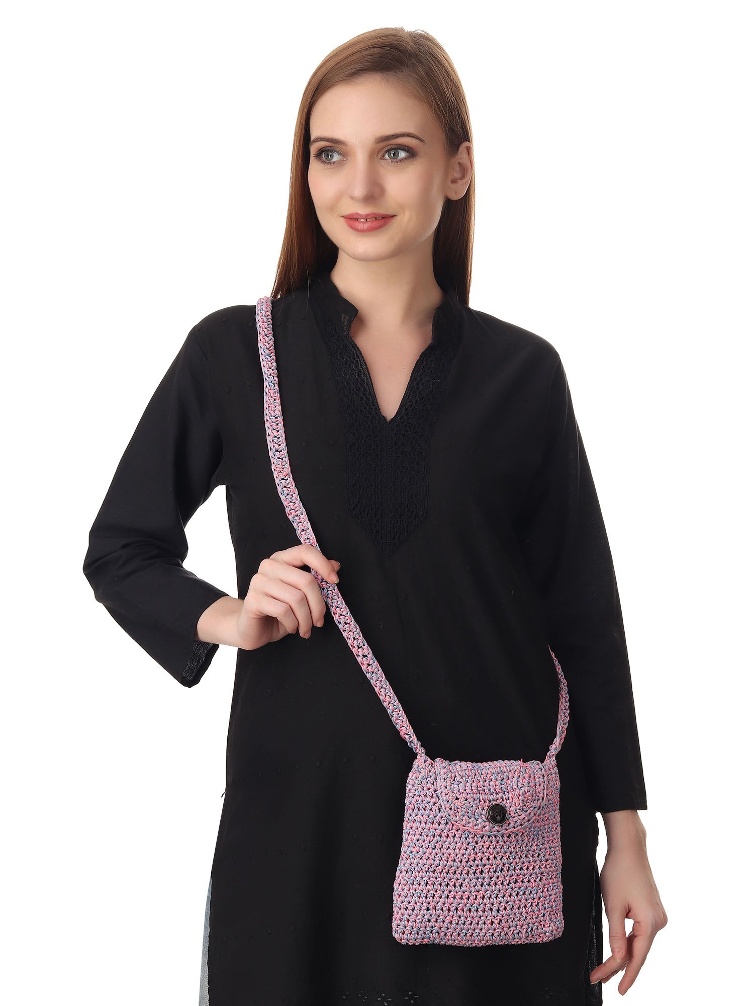 Fluoro Blue Crochet Sling Bag Happy Cultures