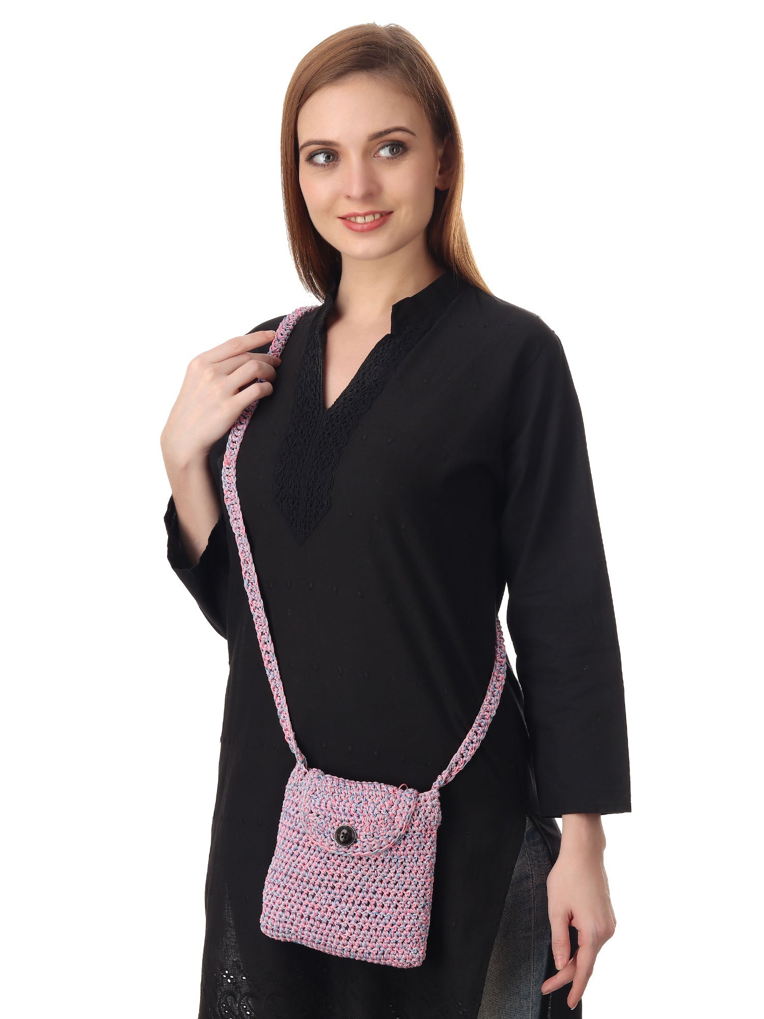 Fluoro Blue Crochet Sling Bag Happy Cultures