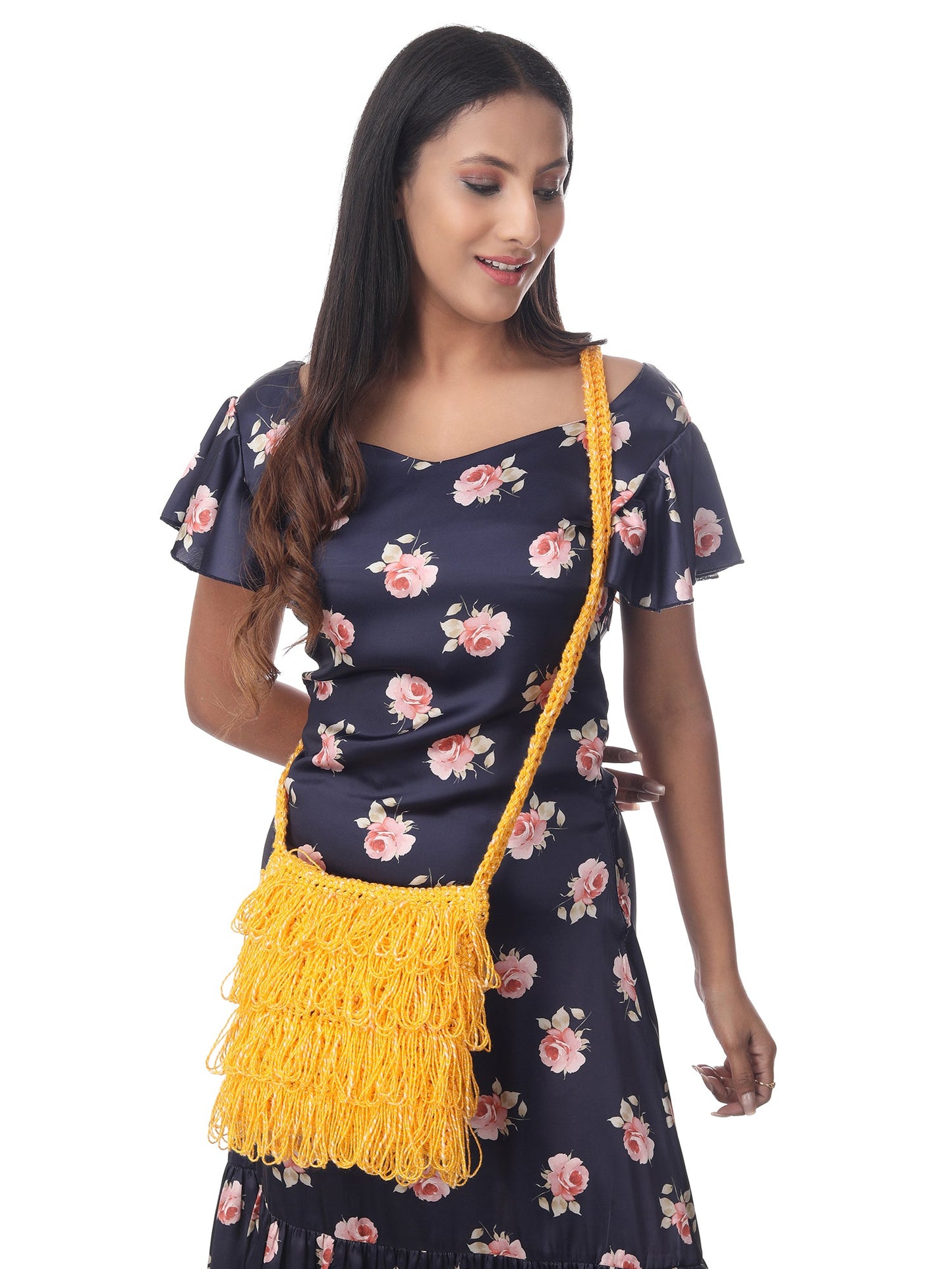 Golden Frilled Crochet Satchel Happy Cultures