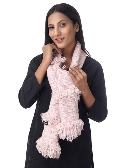 Graceful Blush Pink Frilled Scarf Happy Cultures