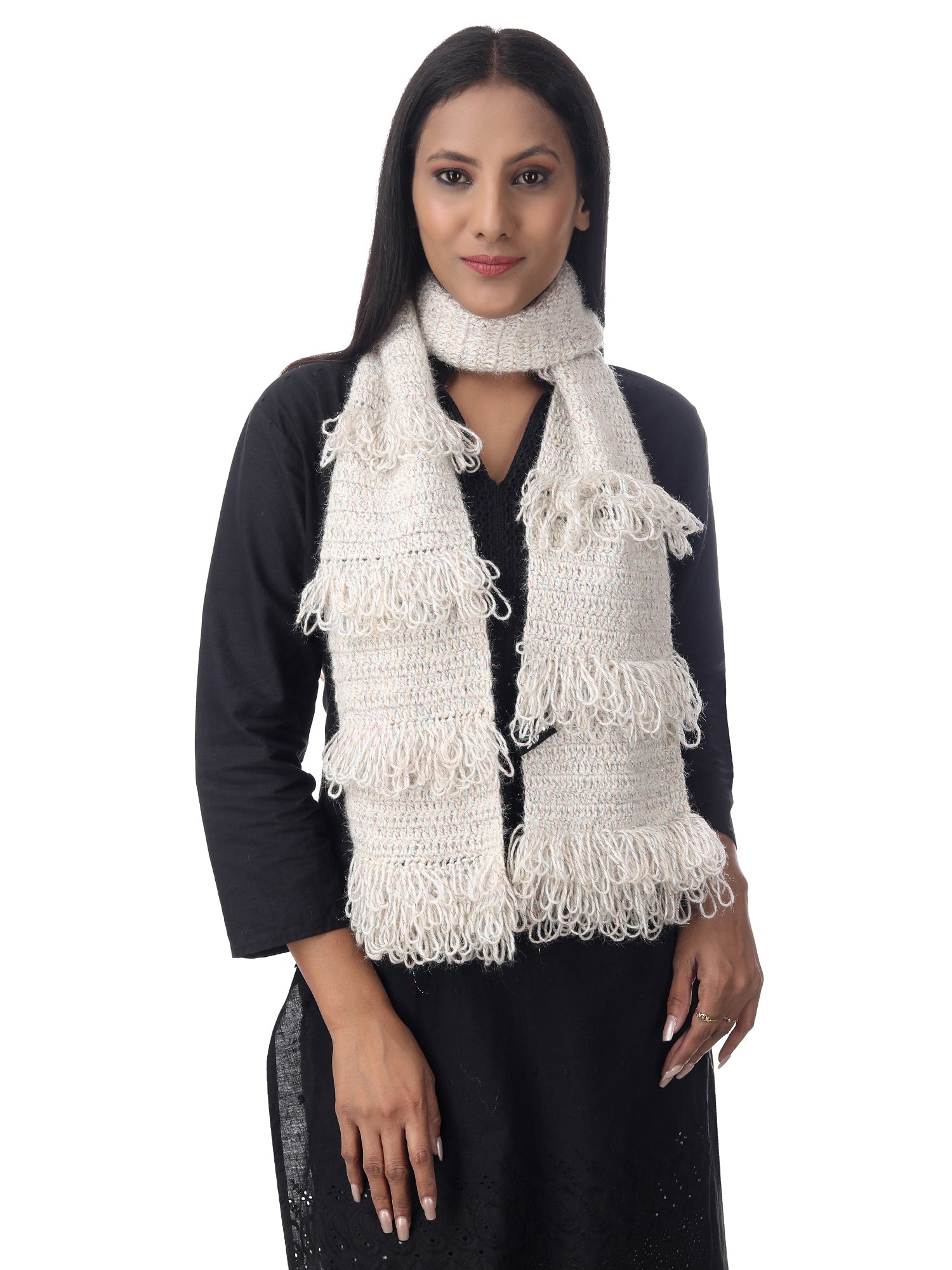 Ivory Whisper Frilled Scarf Happy Cultures