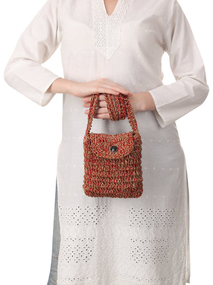 Jute Red Crochet Sling Bag Happy Cultures
