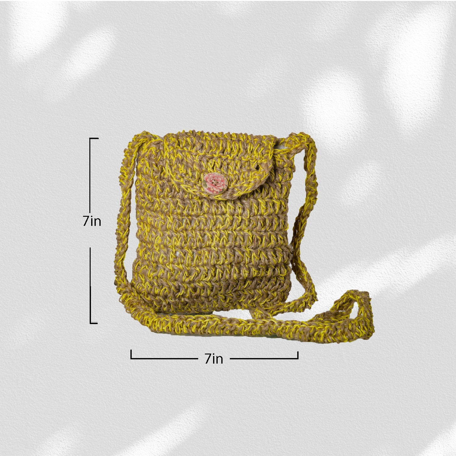 Jute Yellow Crochet Sling Bag Happy Cultures