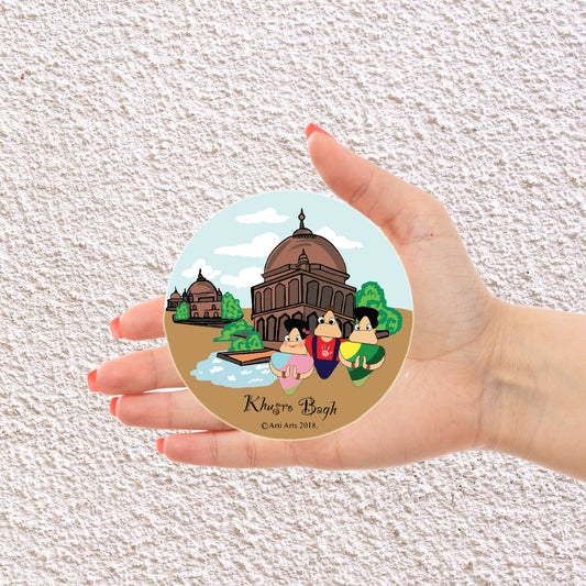 Kumbh Mela Khusro Bagh Fridge Magnet (3 inch) Happy Cultures