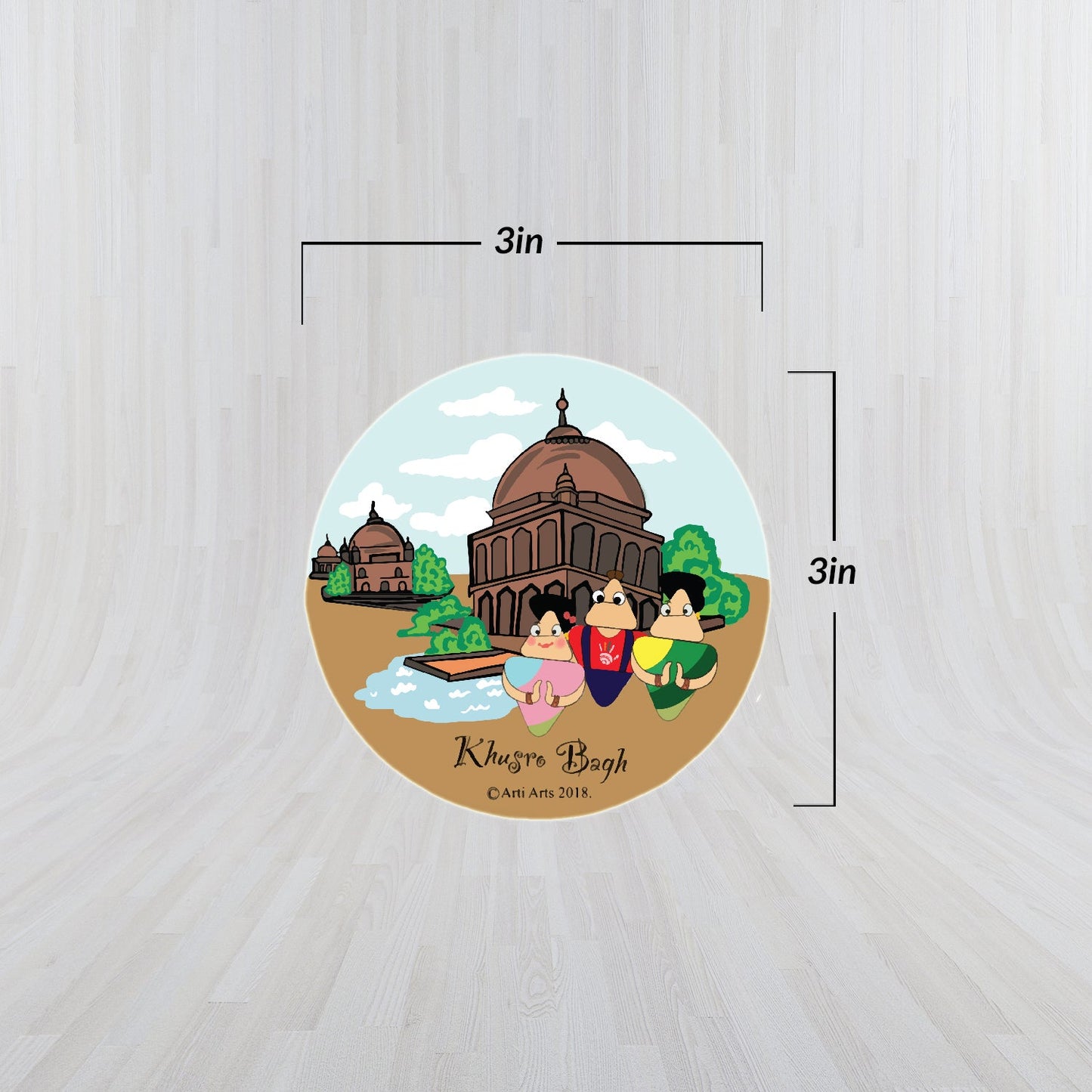 Kumbh Mela Khusro Bagh Fridge Magnet (3 inch) Happy Cultures