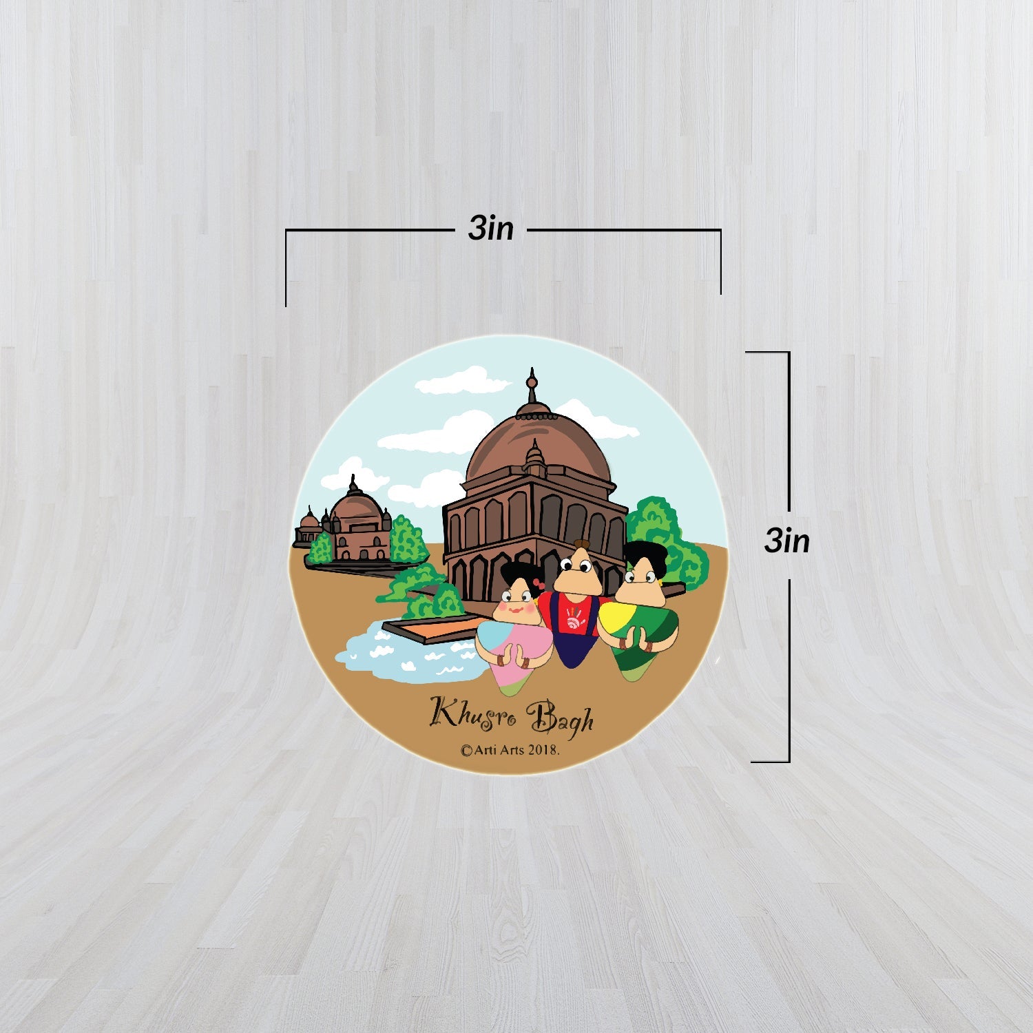 Kumbh Mela Khusro Bagh Fridge Magnet (3 inch) Happy Cultures
