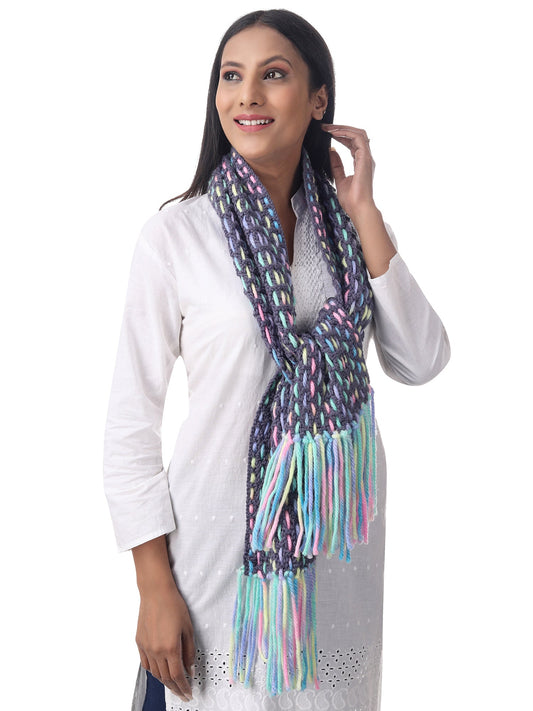 Misty Grey Harmony Weave Scarf Happy Cultures