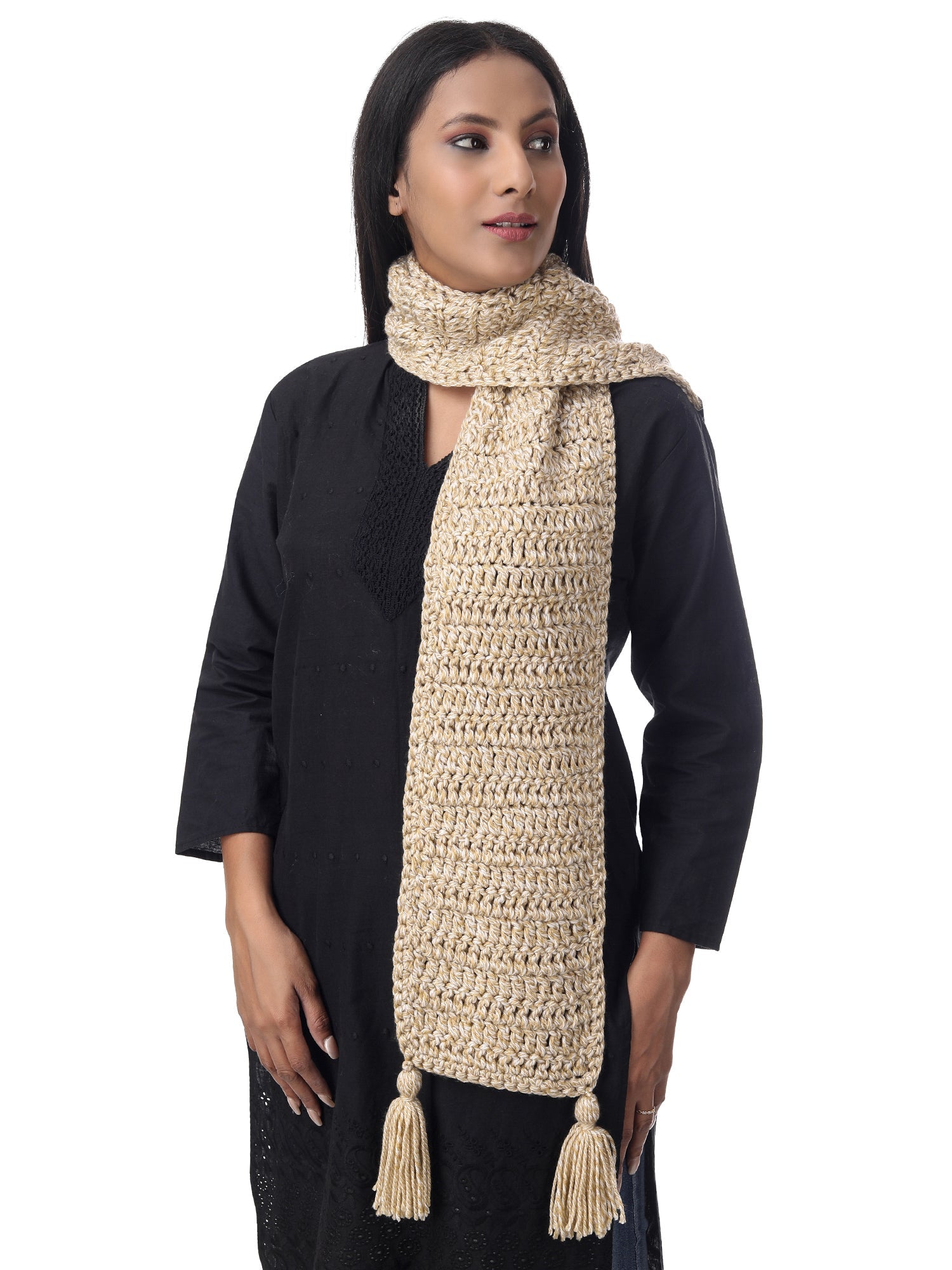 Neutral Tone Crochet Scarf Happy Cultures