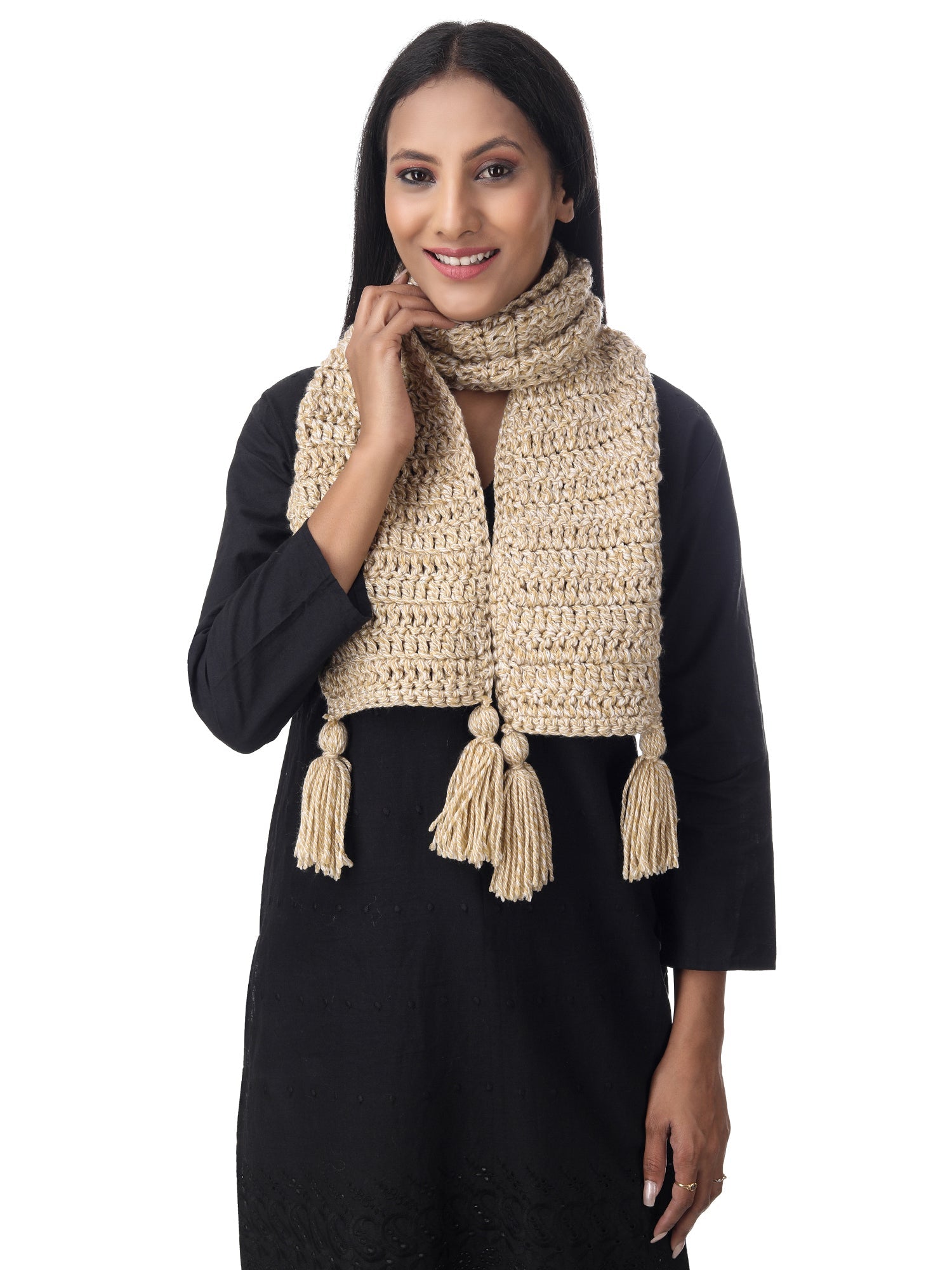 Neutral Tone Crochet Scarf Happy Cultures