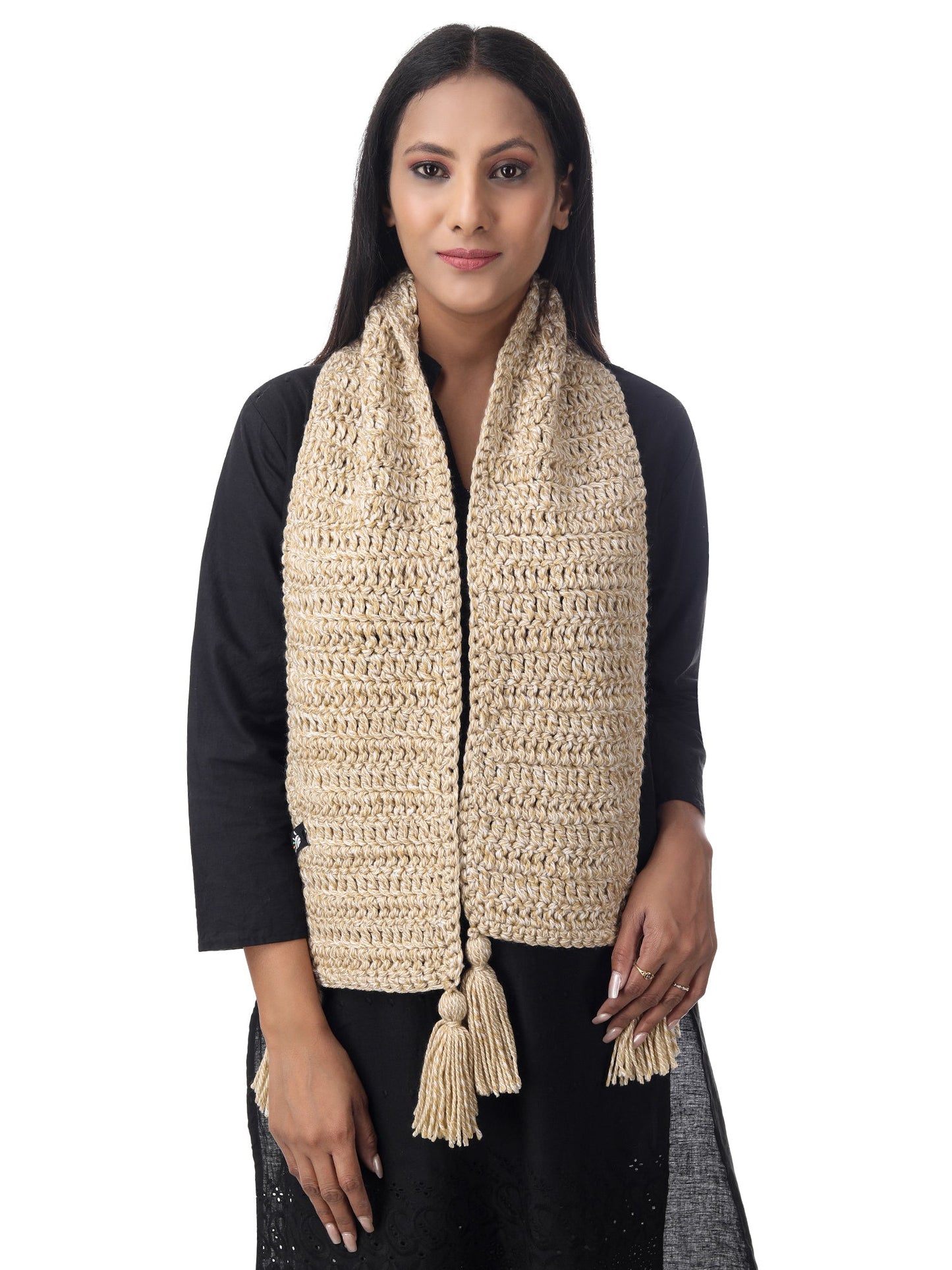 Neutral Tone Crochet Scarf Happy Cultures