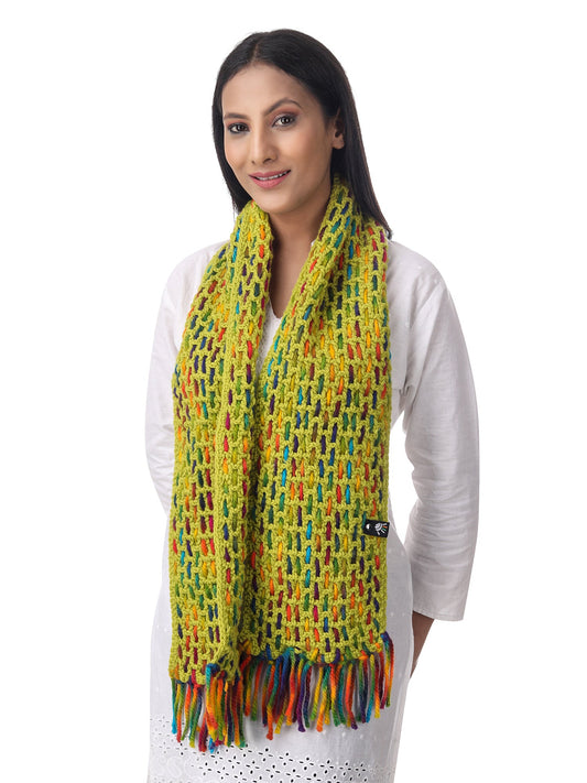 Parrot Green Fusion Weave Scarf Happy Cultures
