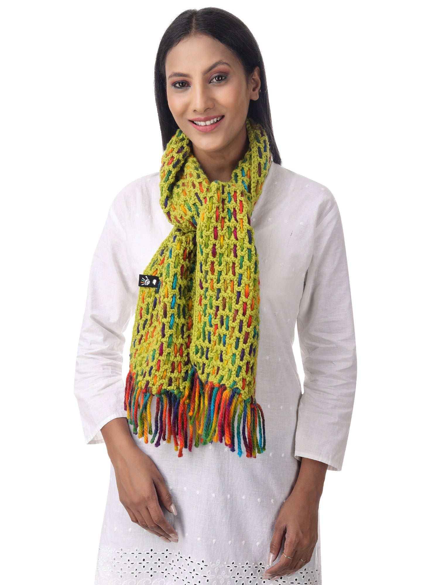 Parrot Green Fusion Weave Scarf Happy Cultures