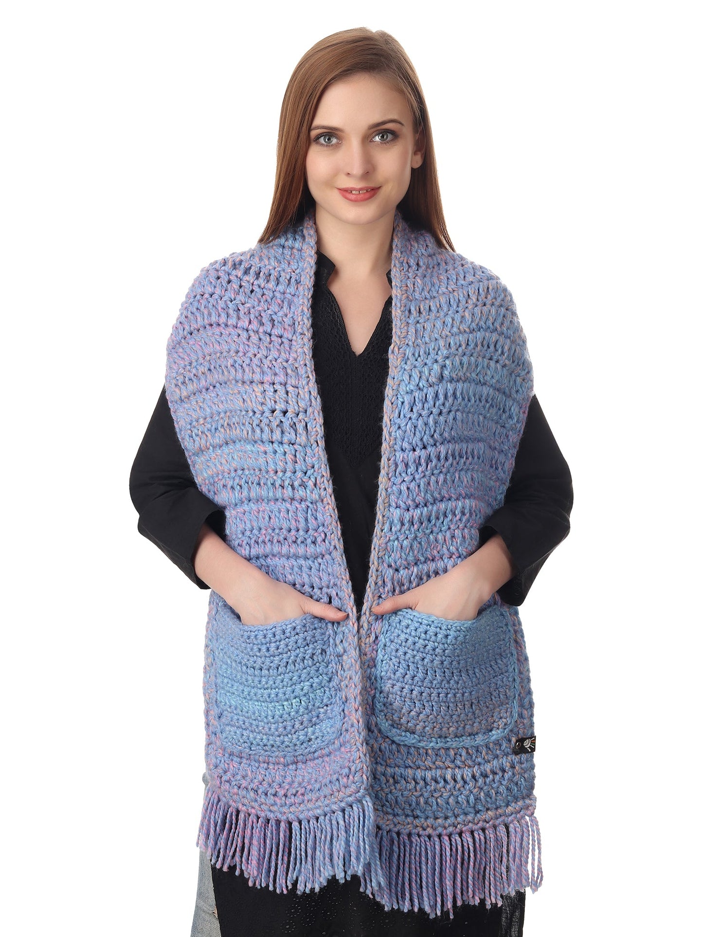 Pocketed Lilac Ombre Unisex Scarf Happy Cultures