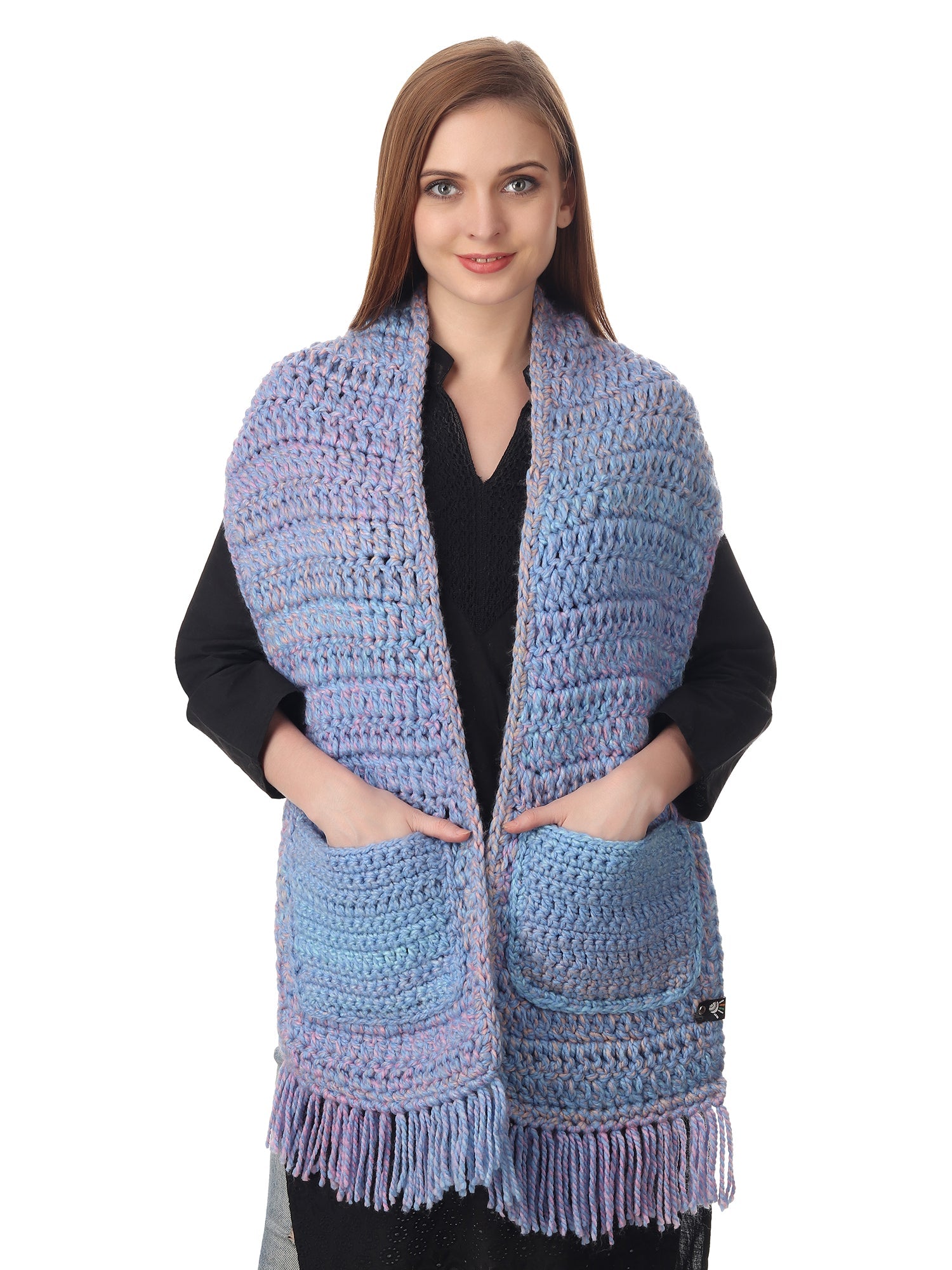 Pocketed Lilac Ombre Unisex Scarf Happy Cultures