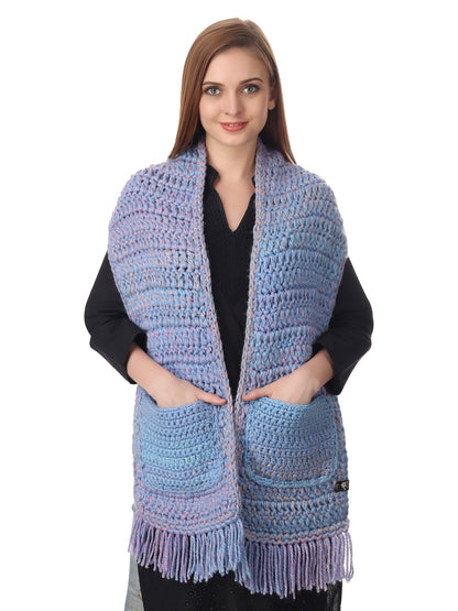 Pocketed Lilac Ombre Unisex Scarf Happy Cultures