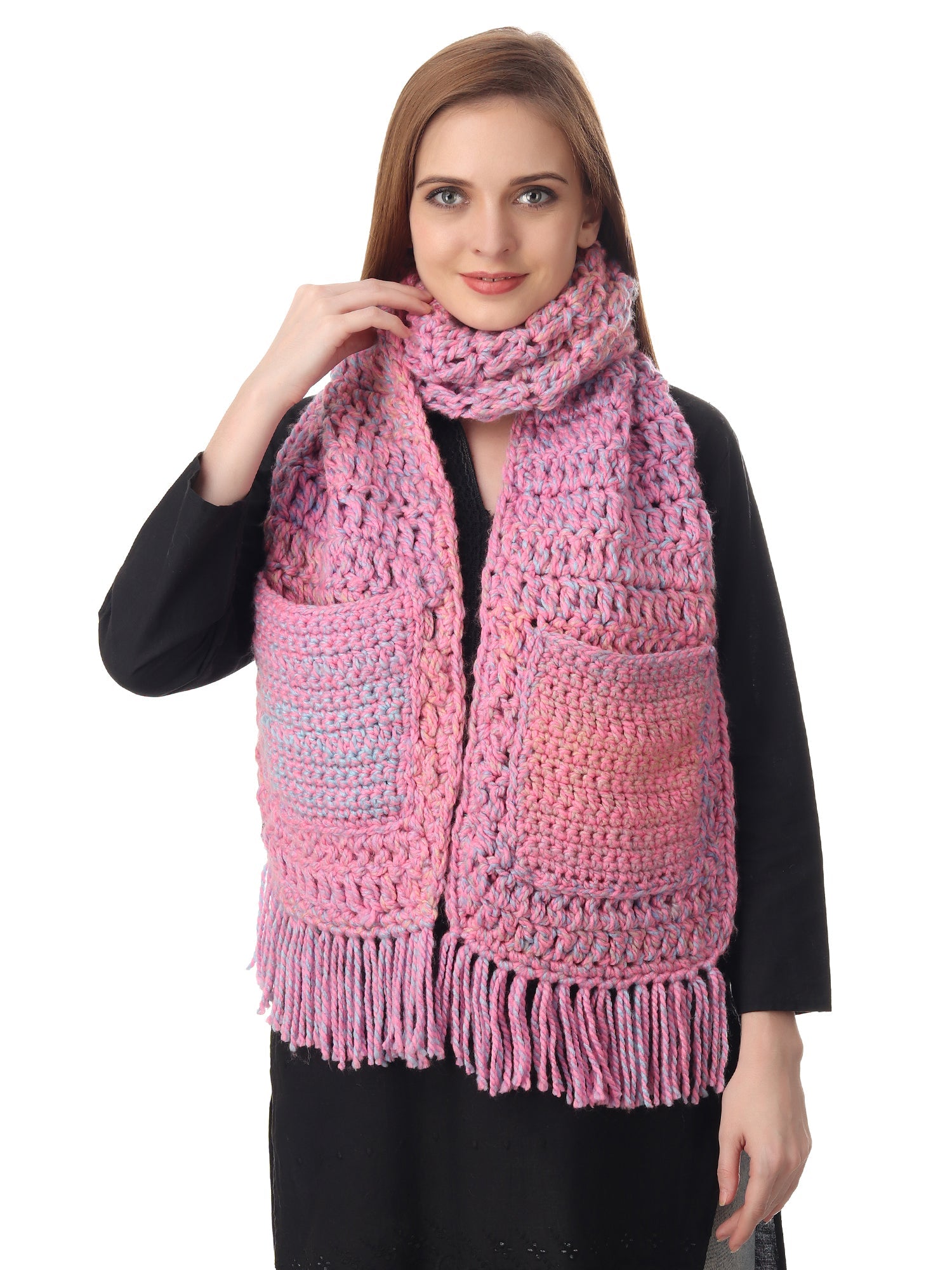 Pocketed Pink Ombre Unisex Scarf Happy Cultures