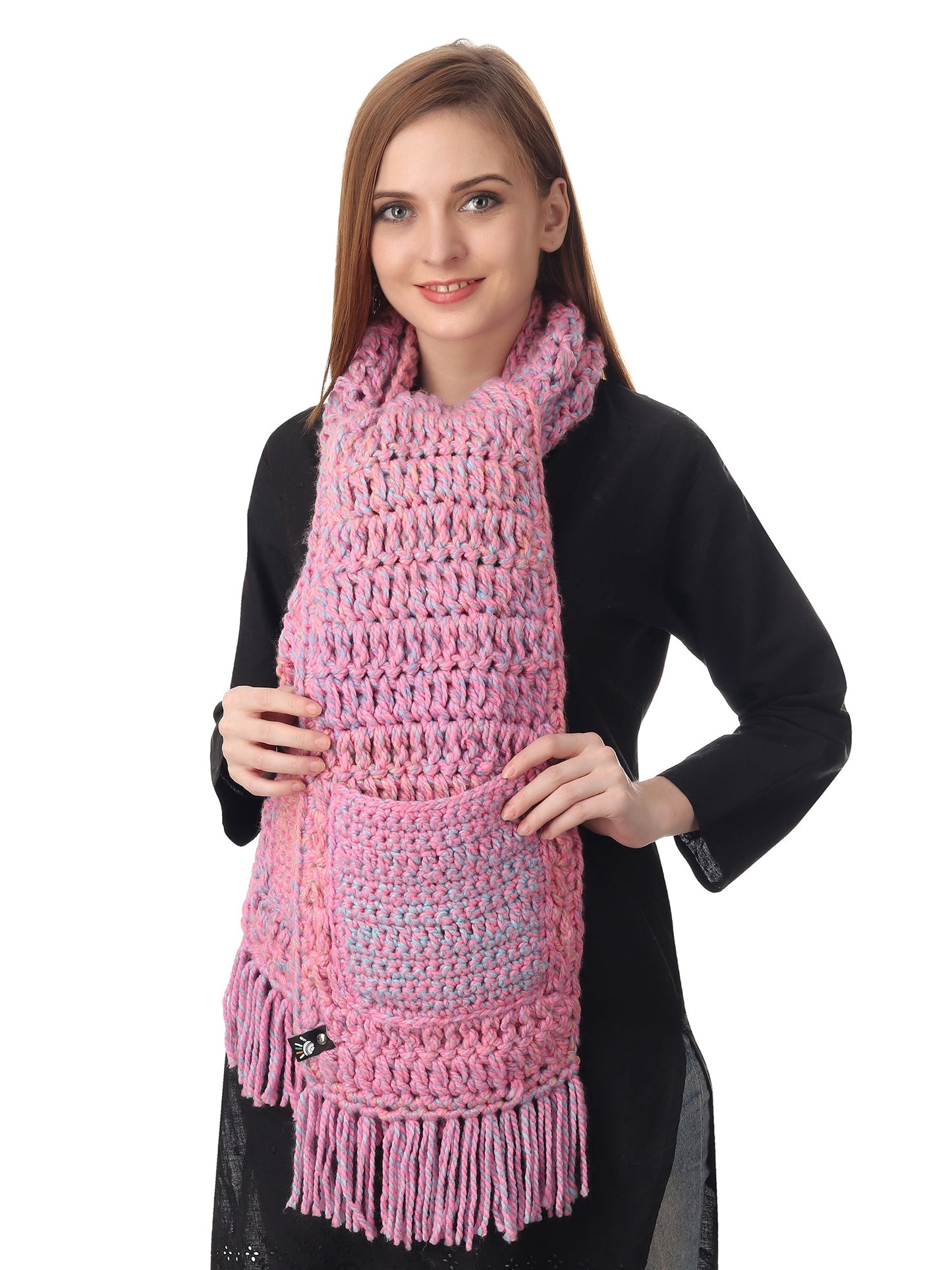 Pocketed Pink Ombre Unisex Scarf Happy Cultures