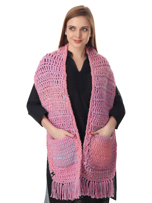Pocketed Pink Ombre Unisex Scarf Happy Cultures