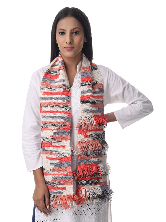Radiant Koi Orange Frilled Scarf Happy Cultures