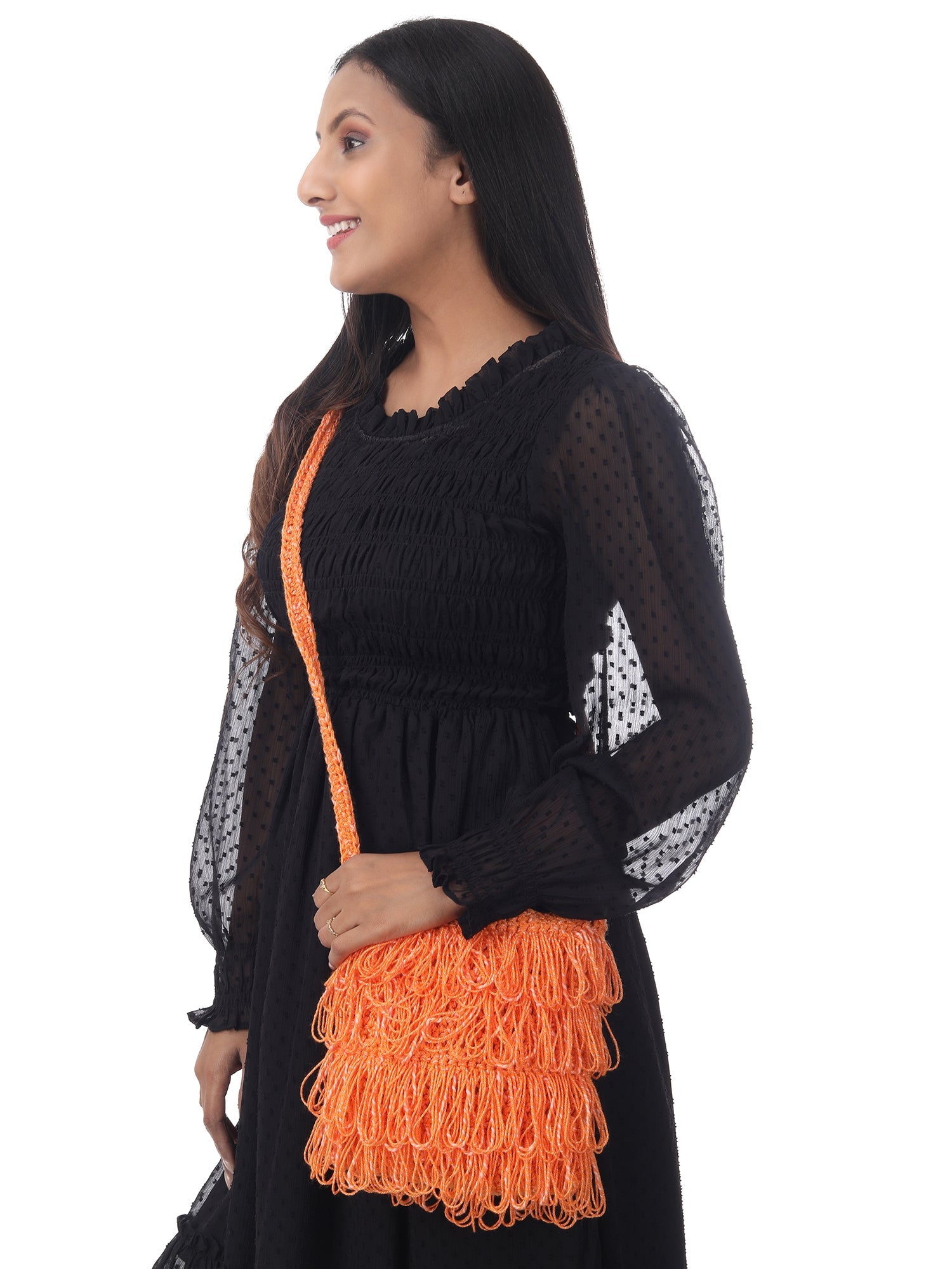 Vivid Frilled Crochet Satchel Happy Cultures