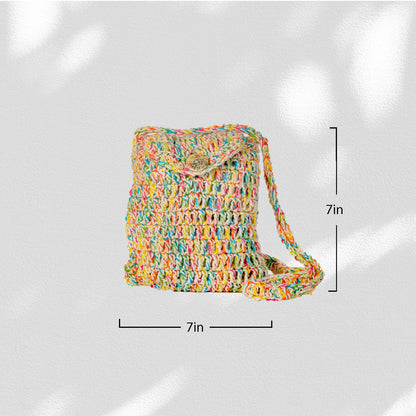 White Multi Crochet Sling Bag Happy Cultures
