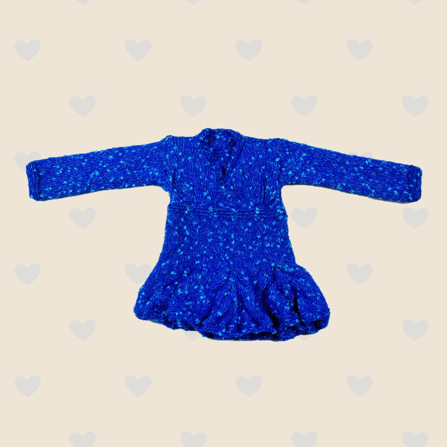 Blue Spotted Woollen Frock - Happy Cultures