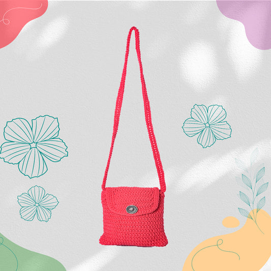 Happy Cultures Coral Crocheted Sling Bag