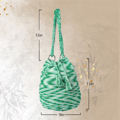 Happy Cultures Emerald Green Tassel Potli Bag