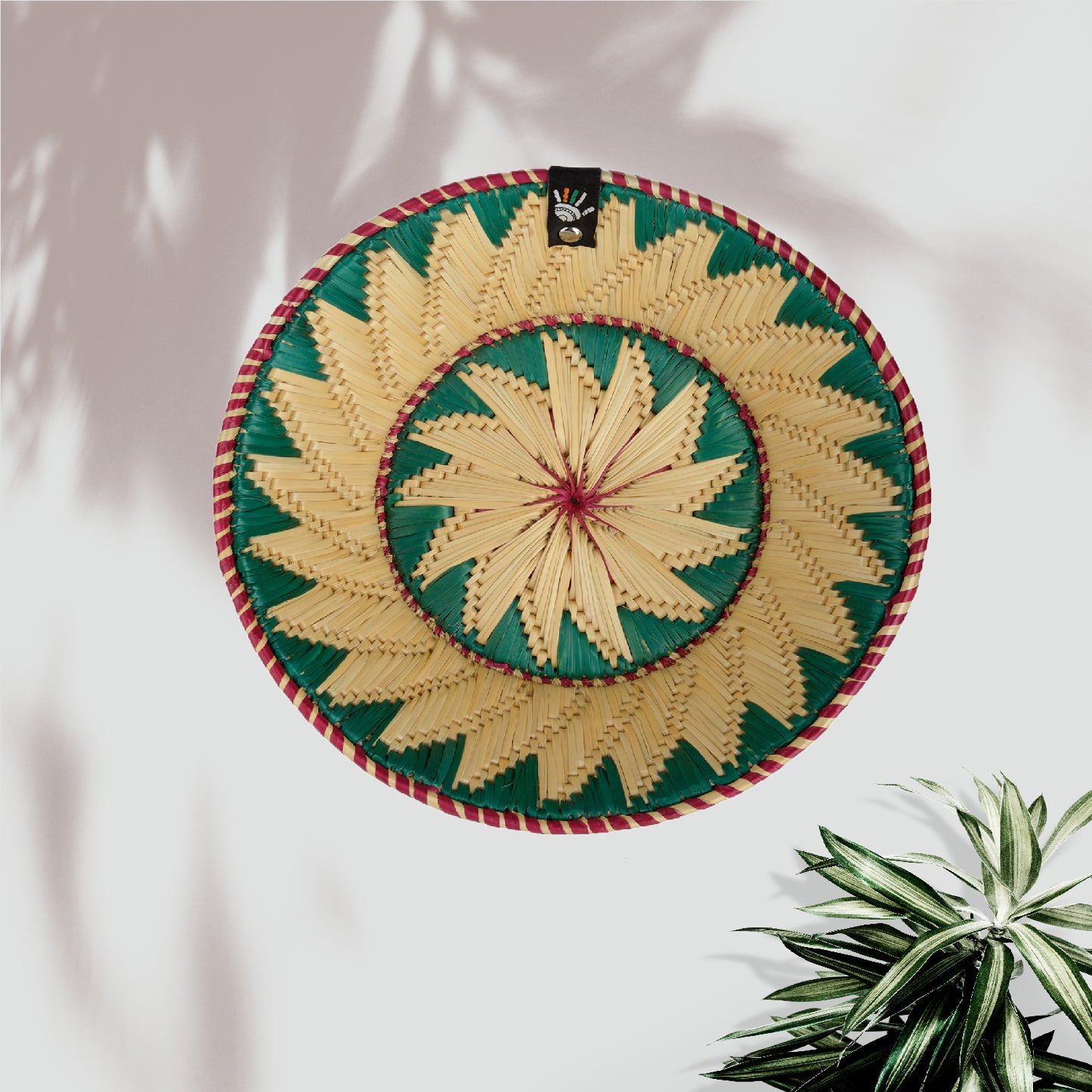 Happy Cultures 'Green' Floral Moonj Basket