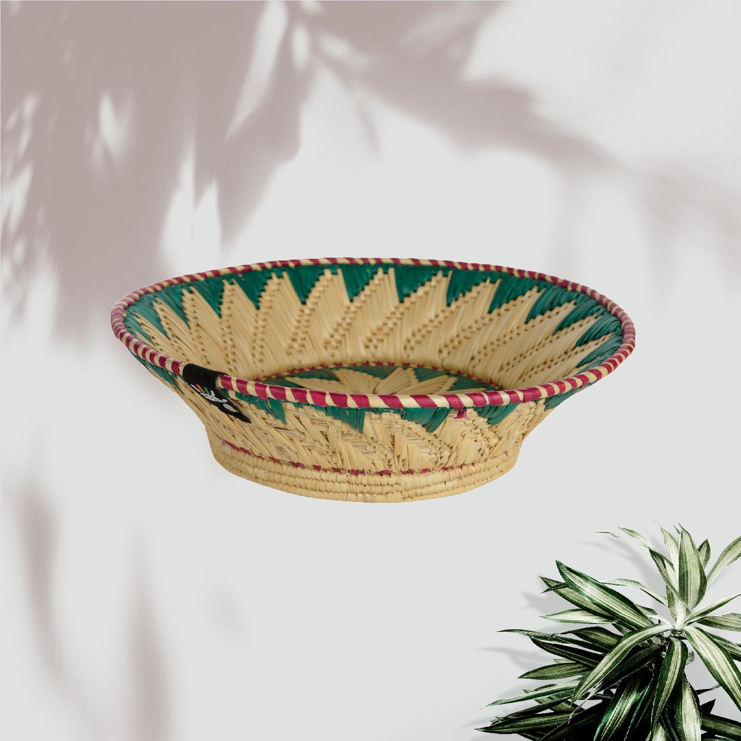 Happy Cultures 'Green' Floral Moonj Basket