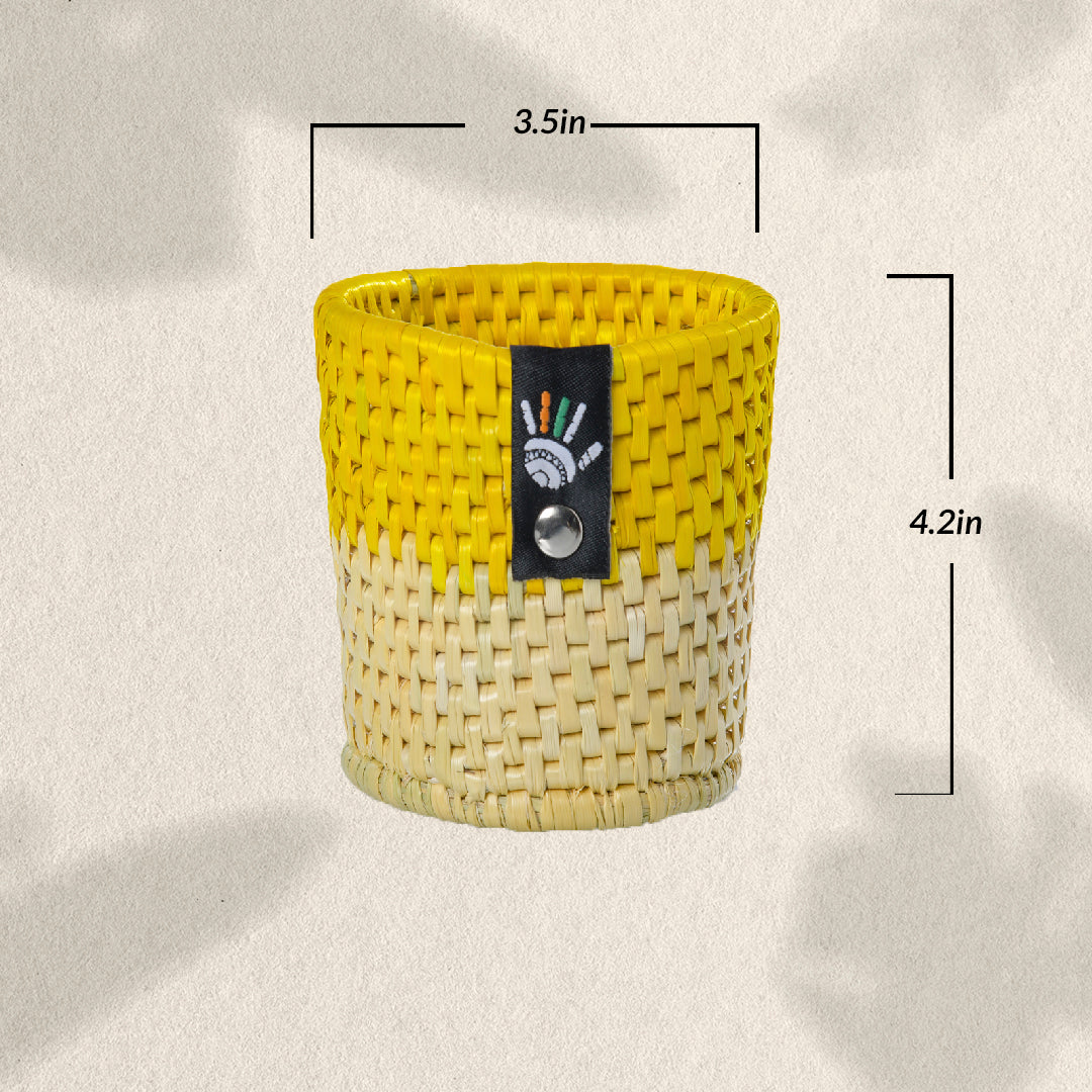 Happy Cultures 'Yellow' Moonj Pen Stand 