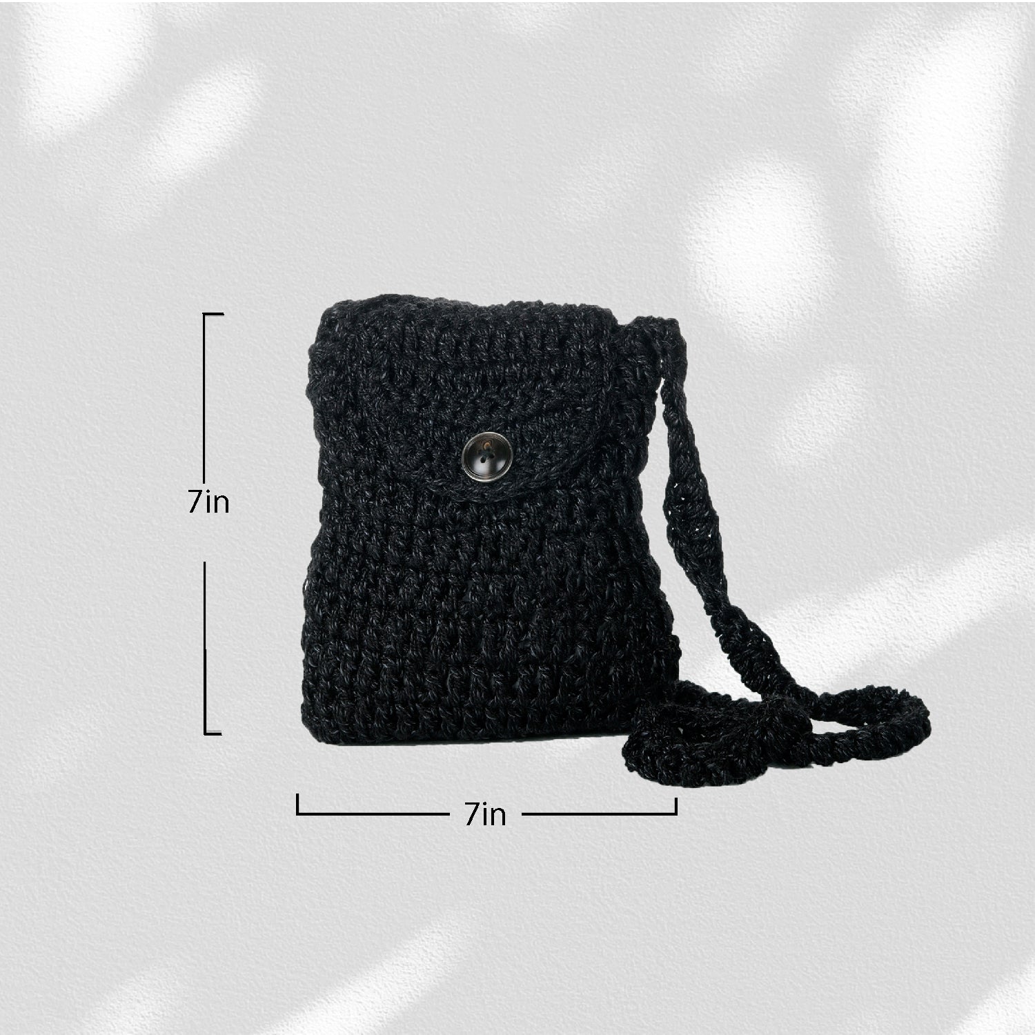 Happy Cultures Midnight Black Crocheted Sling Bag